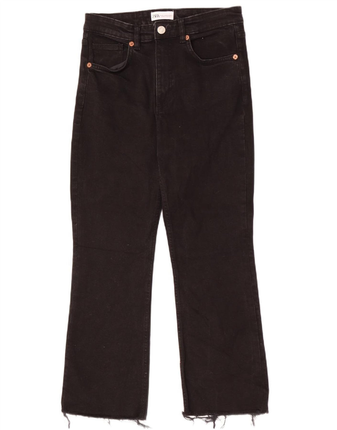 Zara Damen Straight Jeans EU 40 Medium W30 L26 Schwarze Baumwolle