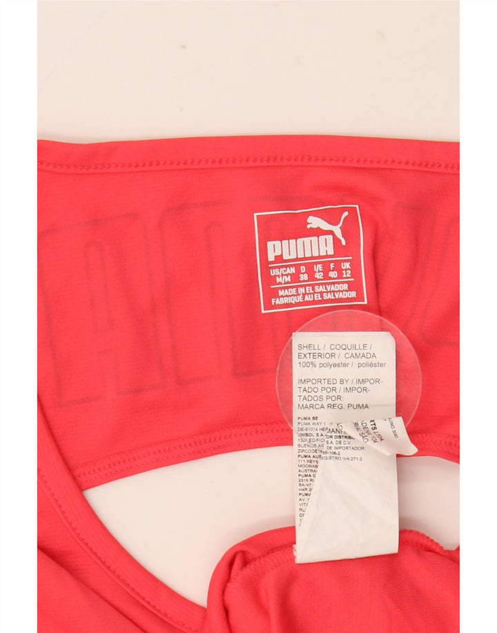 PUMA Damen Grafik T-Shirt Top UK 12 Mittelrosa Polyester