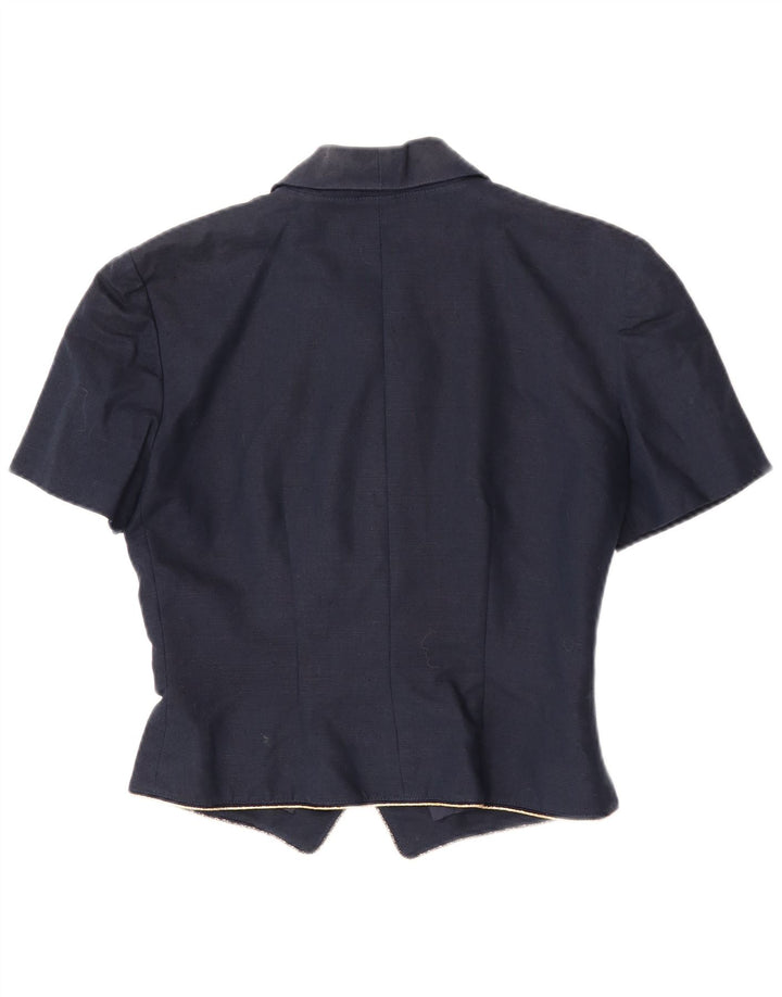Luisa Spagnoli Damen Kurzarm-Cardigan-Oberteil IT 42 Medium Navy Blue