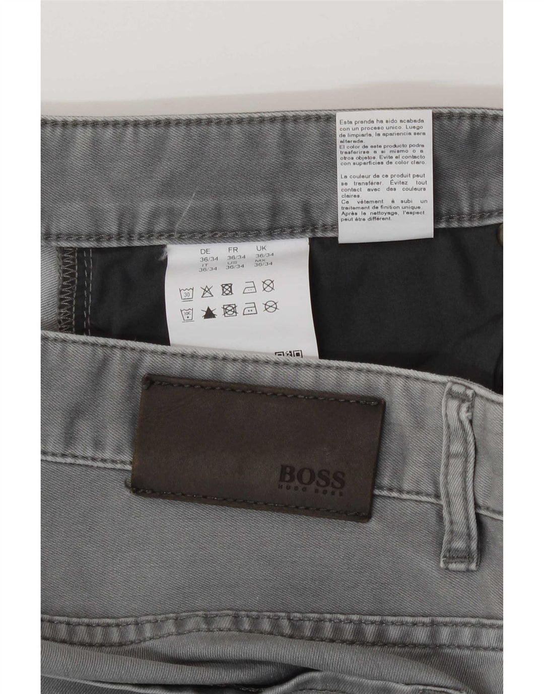 Hugo Boss Herren Straight Jeans W36 L34 Graue Baumwolle