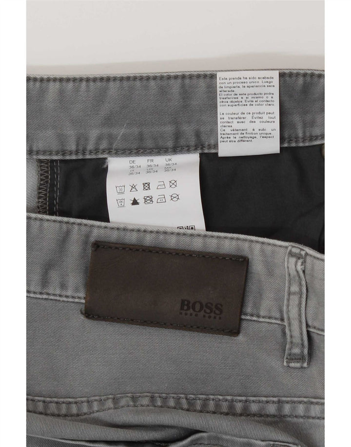Hugo Boss Herren Straight Jeans W36 L34 Graue Baumwolle