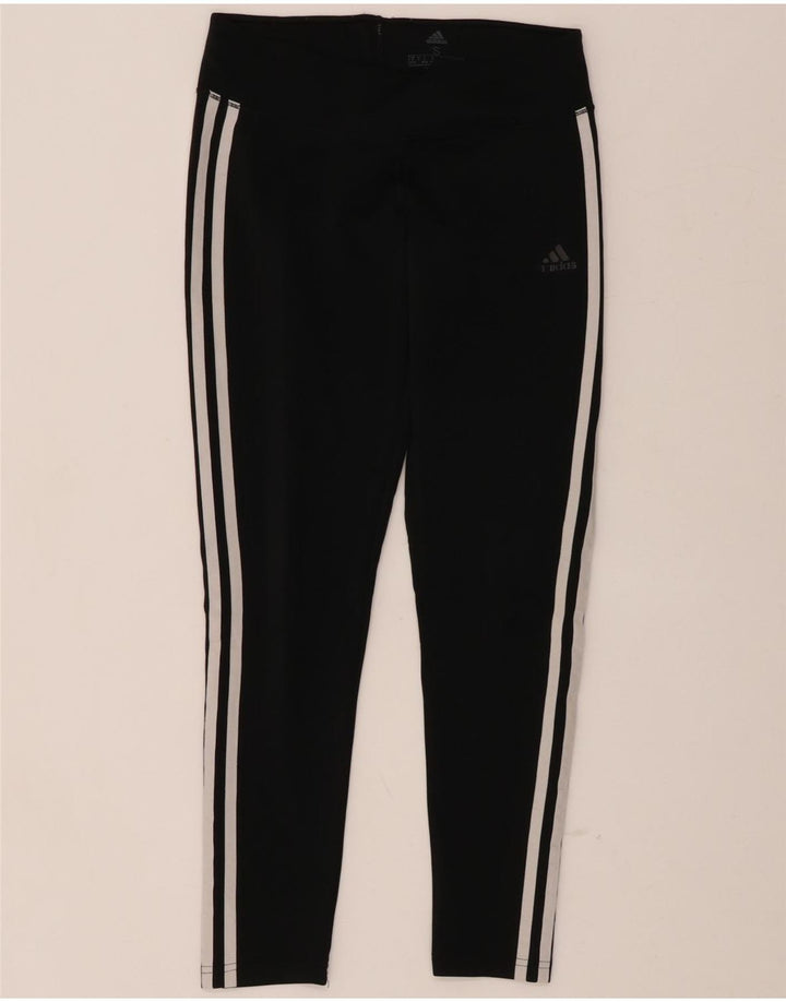 ADIDAS Damen Climalite Leggings UK 8/10 Small Schwarz Polyester