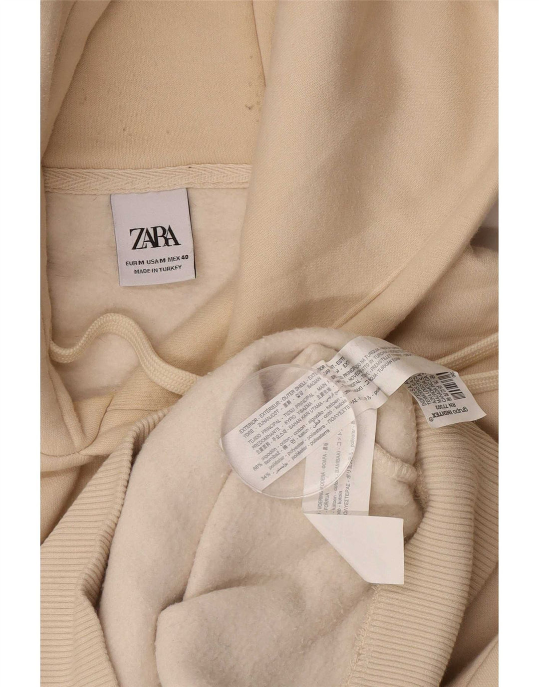 Zara Herren Kapuzenpullover aus mittelbeiger Baumwolle