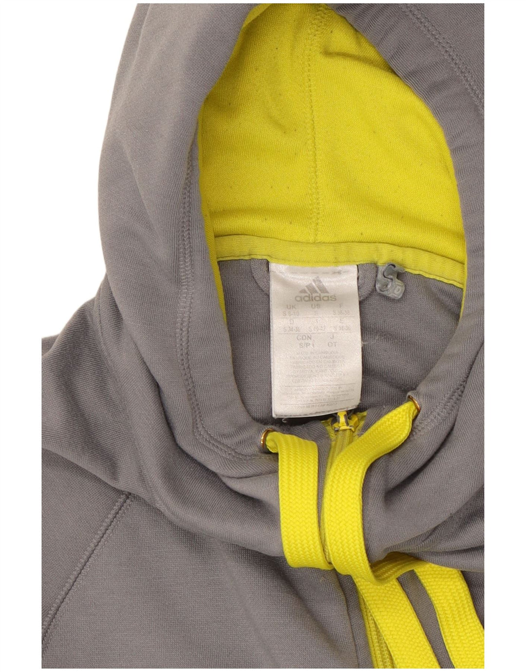 ADIDAS Damen Climalite Zip Hoodie Pullover UK 8/10 Small Grau Polyester