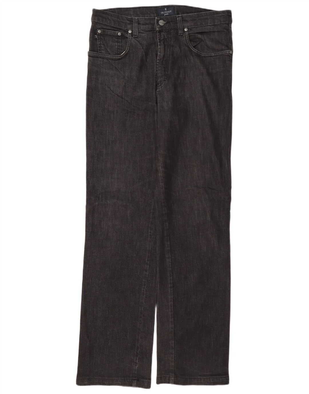 Trussardi Herren Straight Jeans W34 L33 Graue Baumwolle