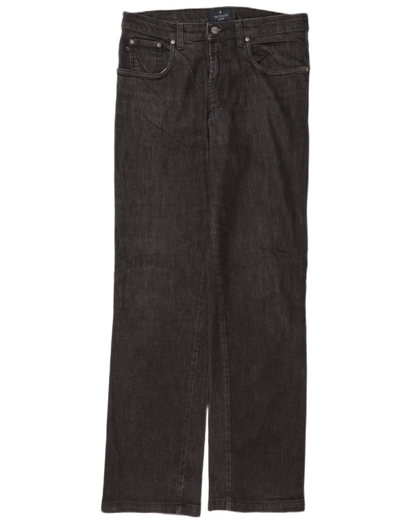 Trussardi Herren Straight Jeans W34 L33 Graue Baumwolle
