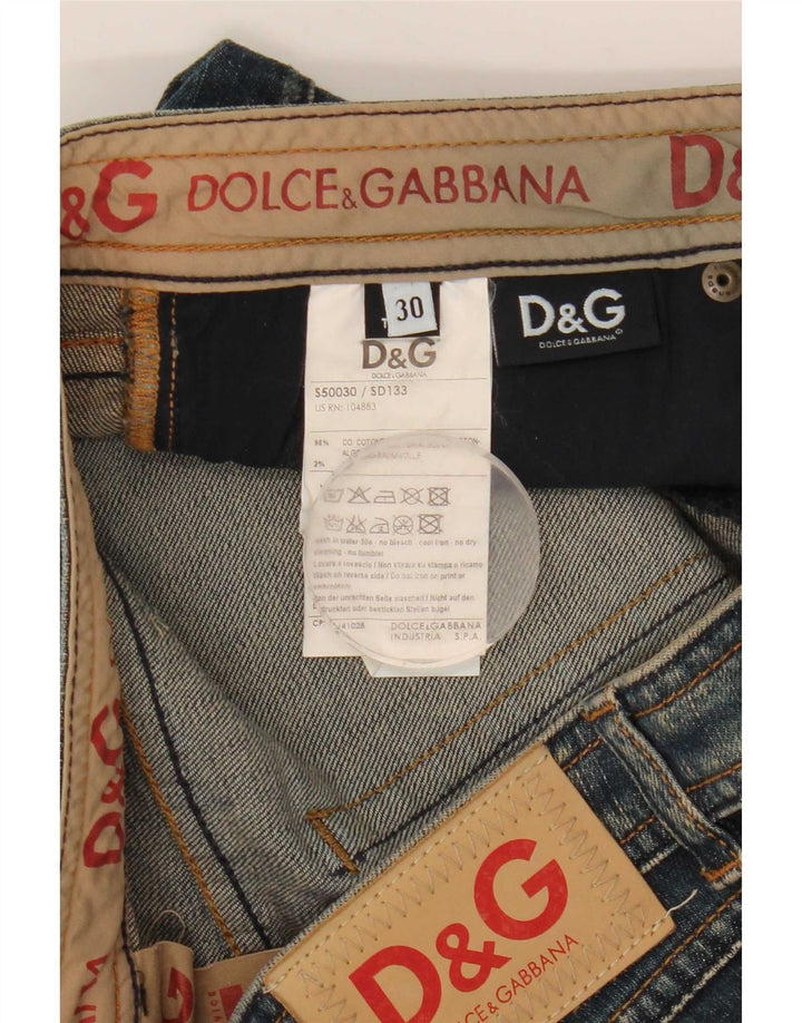 Dolce & Gabbana Damen Bootcut-Jeans W30 L30 Blaue Baumwolle