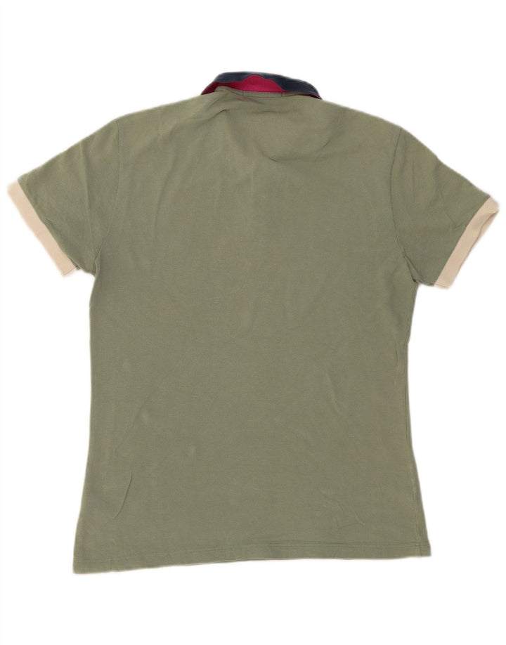 FRED PERRY Mens Polo Shirt Large Green Cotton