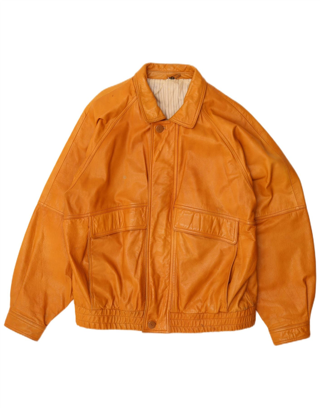 Vintage Herren Lederjacke IT 54 2XL Braunes Leder