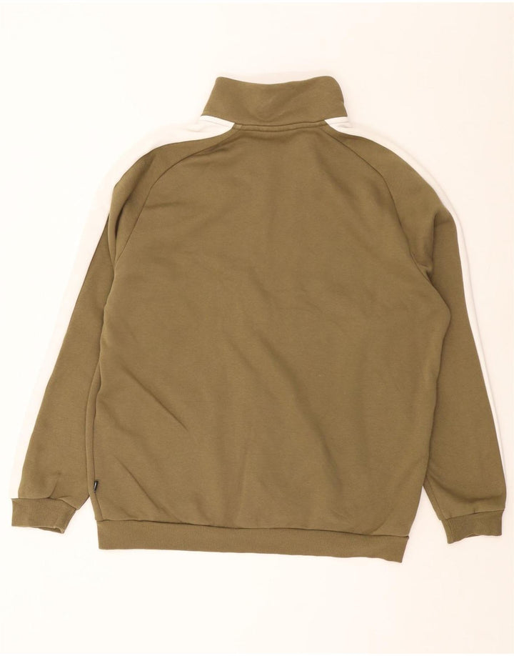 PUMA Herren-Trainingsanzug-Oberteil, Jacke, groß, Khaki, Colourblock-Baumwolle