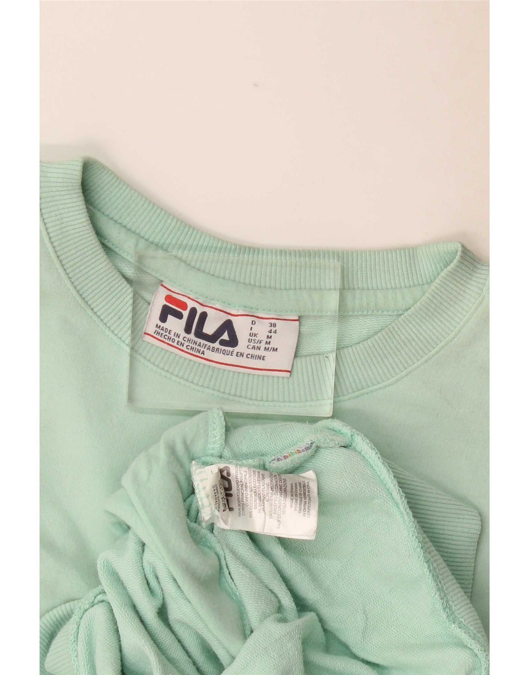 Fila Damen Sweatshirt Pullover UK 14 Medium Türkis Baumwolle