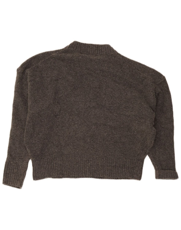 Zara Damen-Pullover mit entspannter Passform und Rundhalsausschnitt, Gr. 10, Größe S, Grau, Acryl