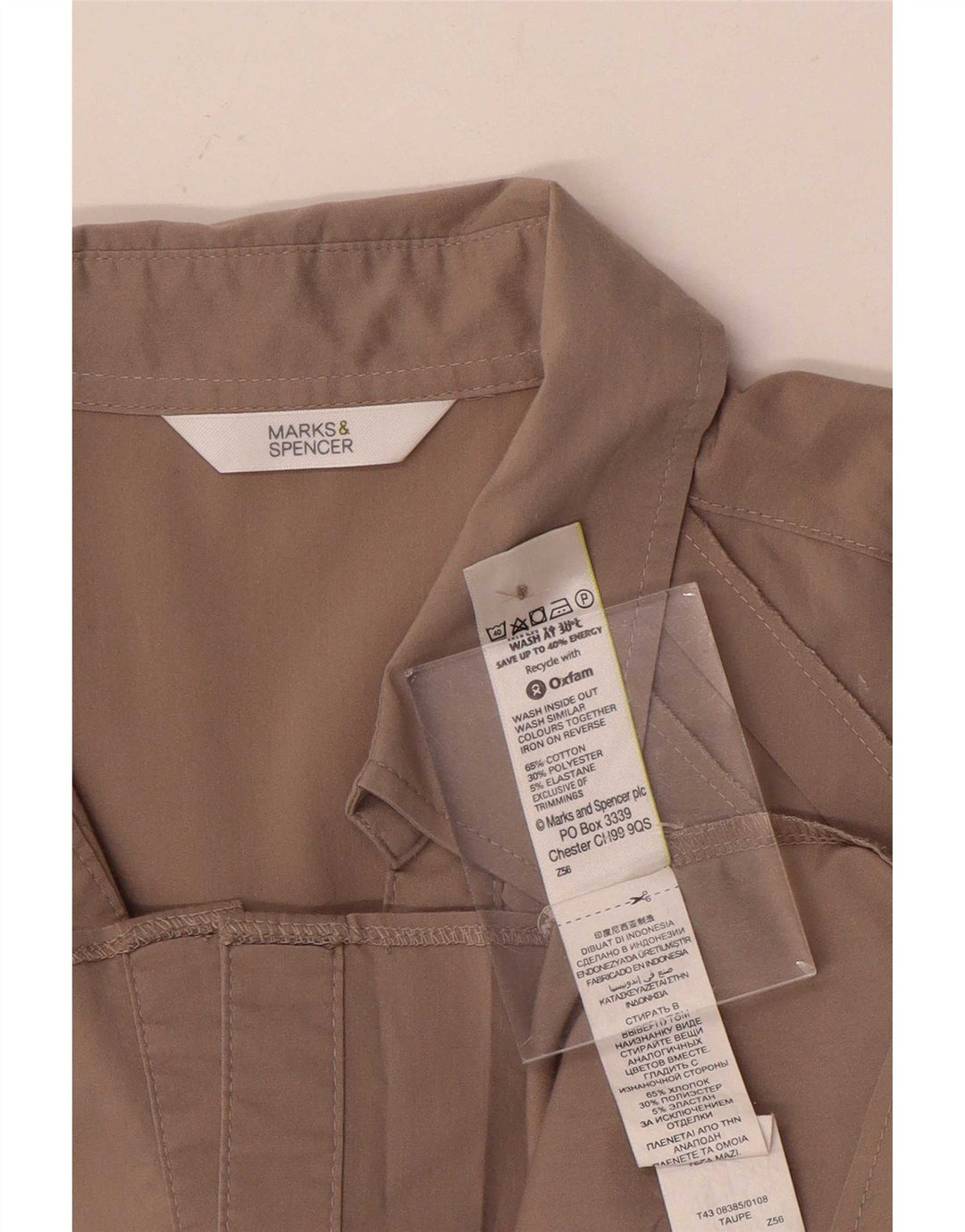 Marks & Spencer Damen Hemdbluse UK 18 XL Graue Baumwolle