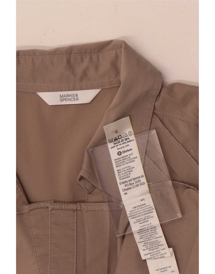 Marks & Spencer Damen Hemdbluse UK 18 XL Graue Baumwolle