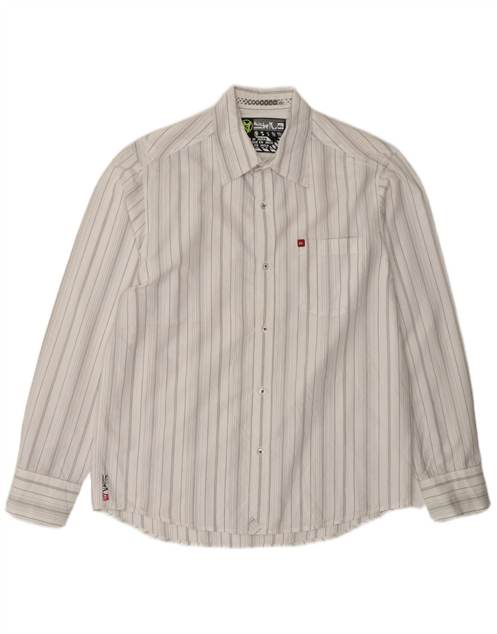 Quiksilver Herren-Hemd, klein, weiß gestreift