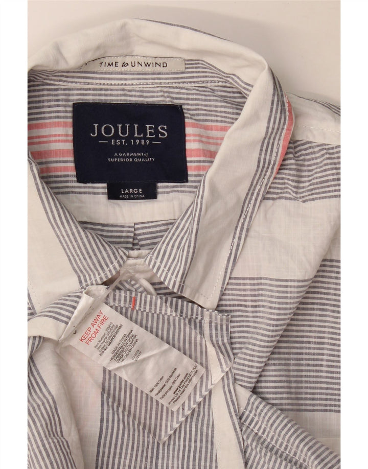 Joules Herren-Kurzarmhemd, groß, blau gestreift, Baumwolle