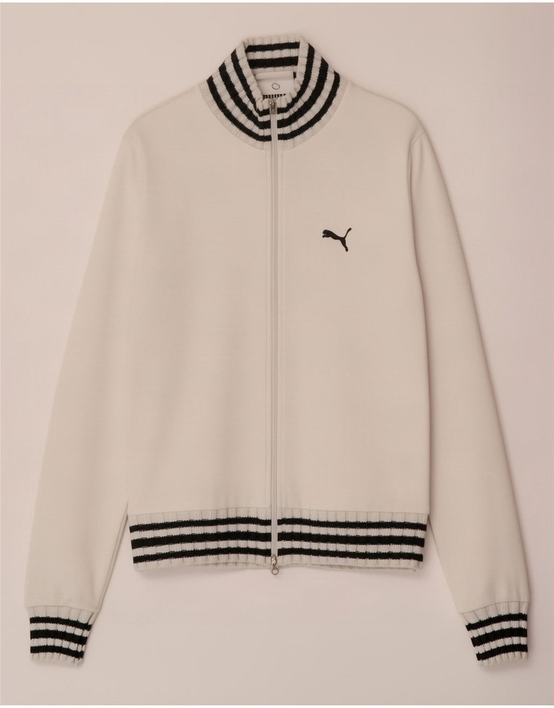Puma Damen Trainingsanzug Top Jacke UK 14 Mittelweiß gestreift
