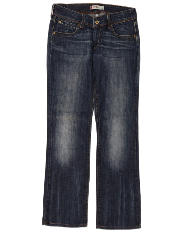 Levi's Damen 570 Straight Jeans W31 L31 Marineblaue Baumwolle