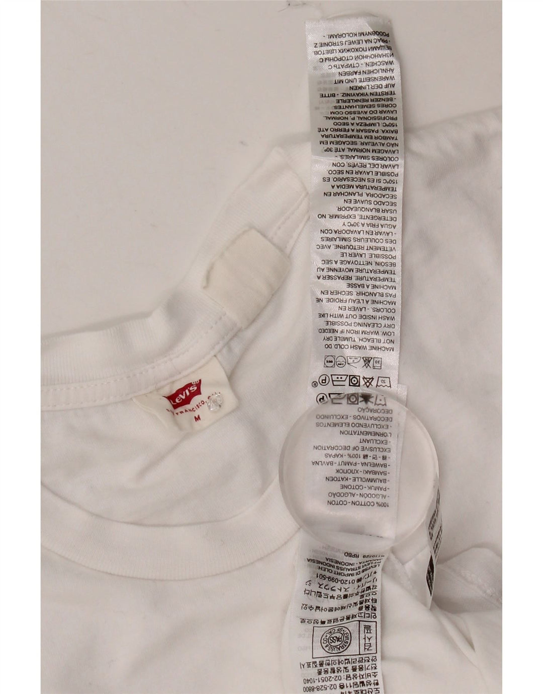 Levi's Damen T-Shirt Top UK 12 Mittelweiße Baumwolle