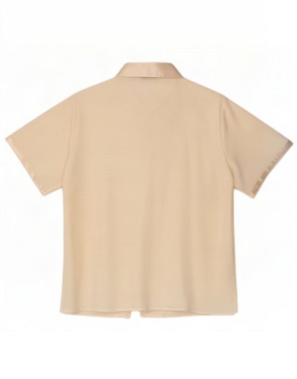 Marks & Spencer Damen Kurzarm-Hemdbluse UK 12 Medium Off White