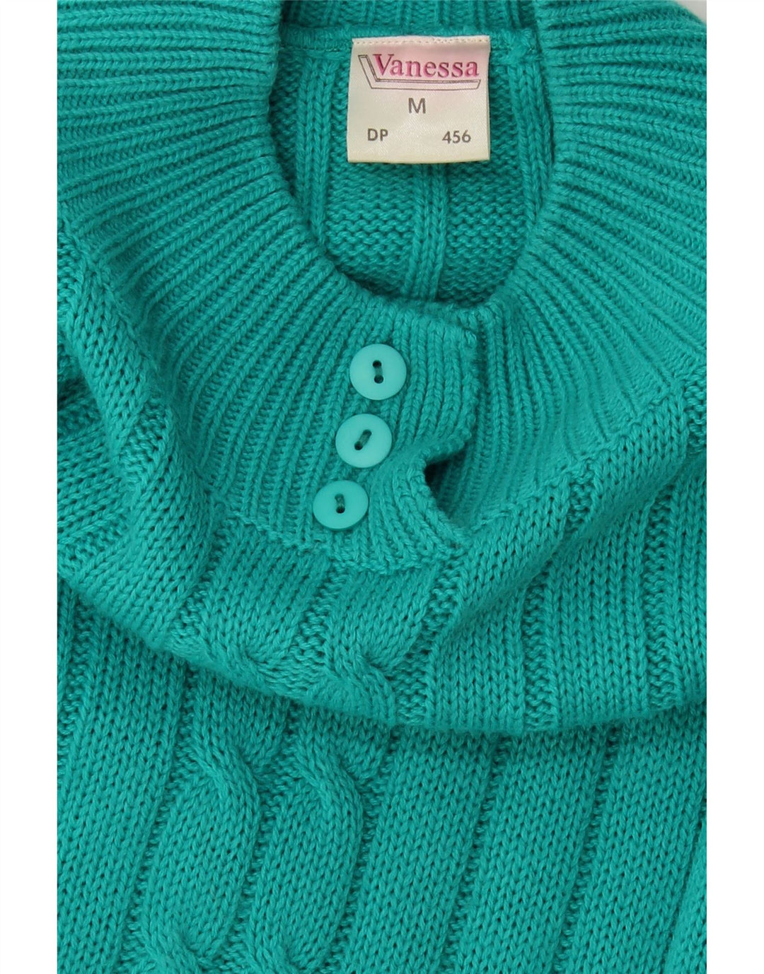 VINTAGE Womens Turtle Neck Jumper Sweater UK 14 Medium Green Acrylic Vintage Vintage and Second-Hand Vintage from Messina Hembry 