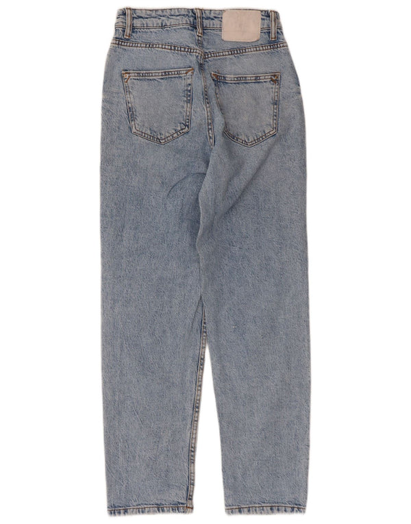 Zara Damen Straight Jeans EU 34 2XS W24 L27 Blaue Baumwolle