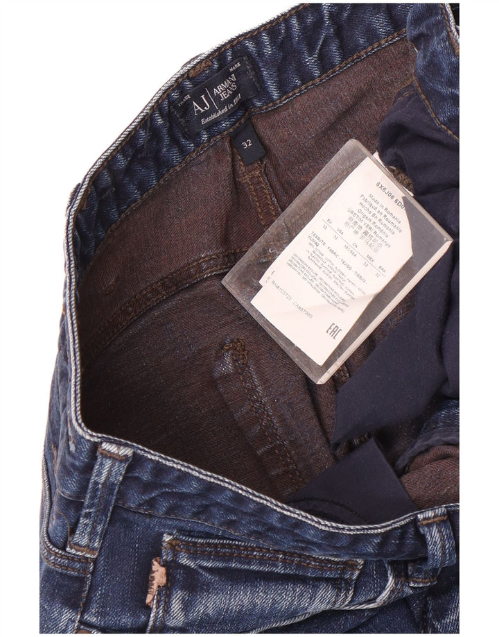 Armani Herren Slim Jeans W32 L32 Marineblaue Baumwolle