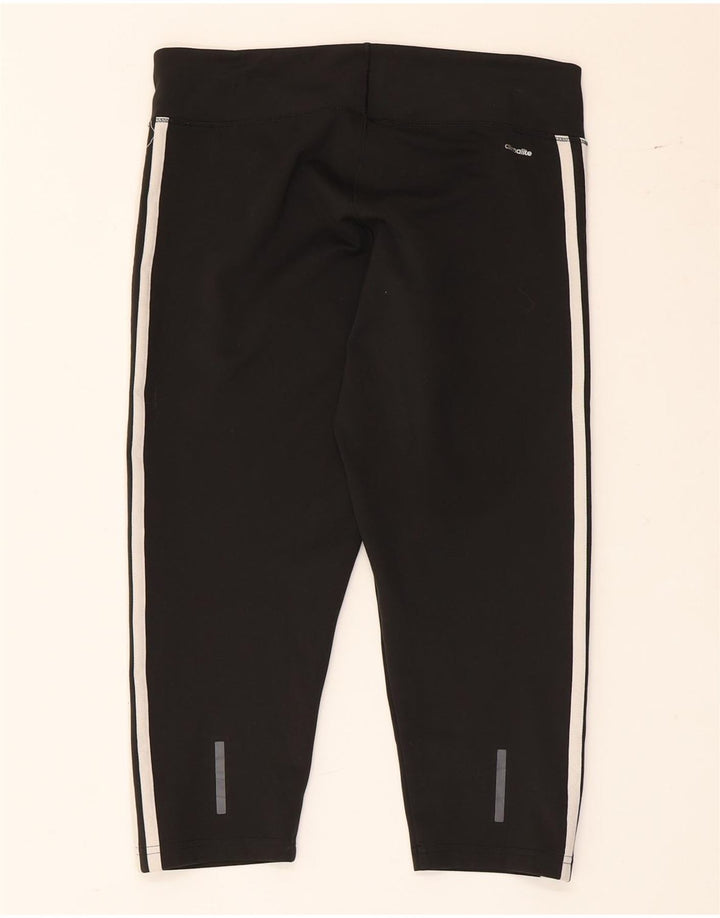 ADIDAS Damen Climalite Capri Leggings UK 12/14 Medium Schwarz Polyester