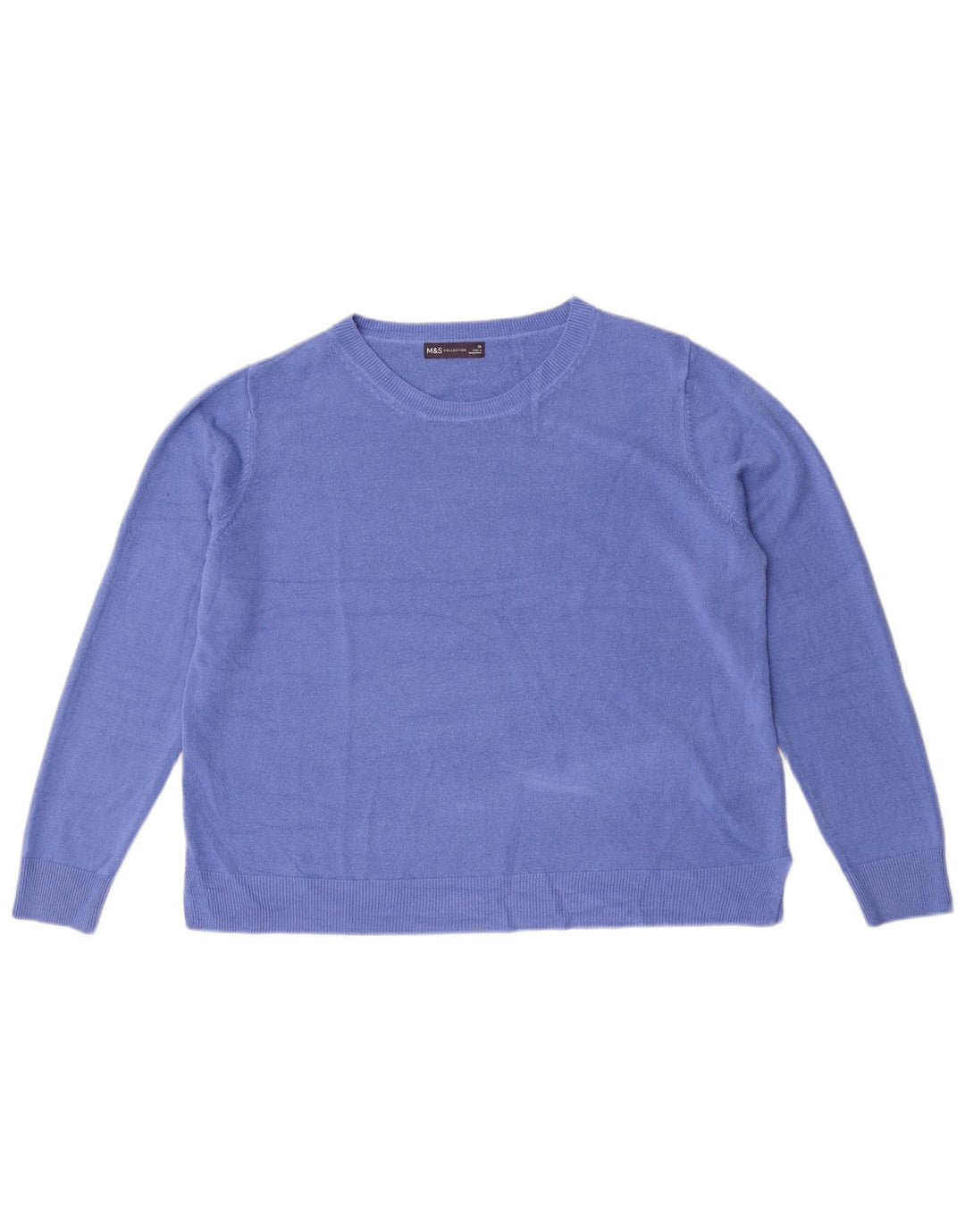 Marks & Spencer Damen-Pullover mit Rundhalsausschnitt, Gr. 20, 2XL, Blau