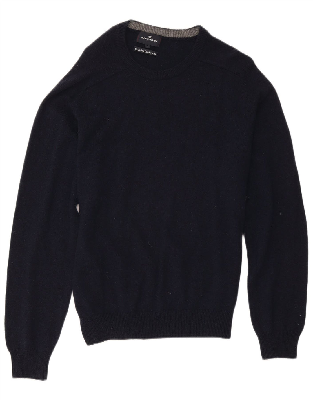 Marks & Spencer Herren Blauer Harbor-Pullover mit Rundhalsausschnitt Mittelmarineblau
