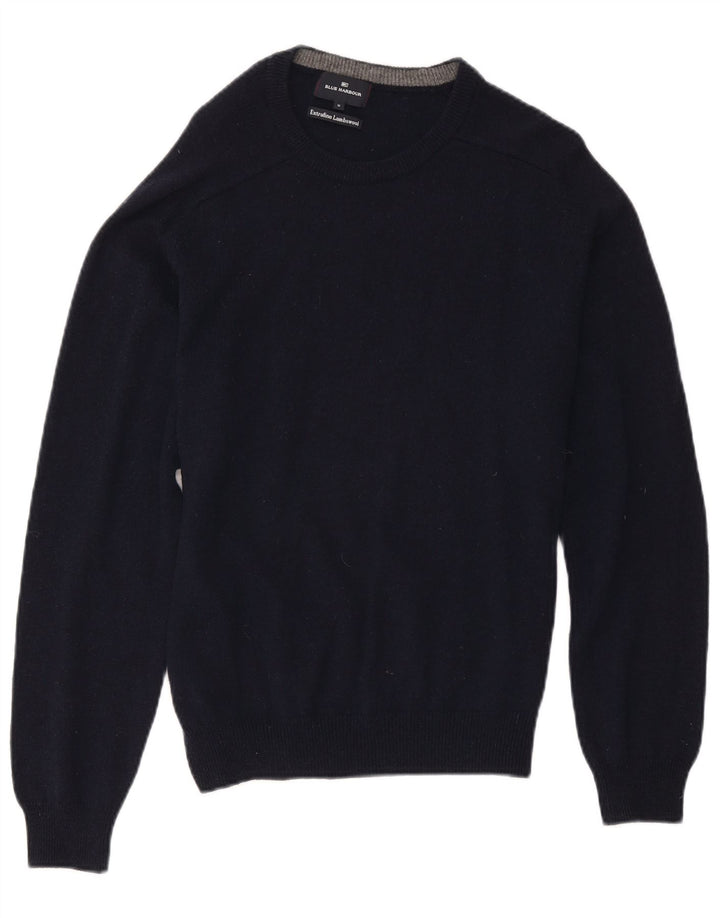 Marks & Spencer Herren Blauer Harbor-Pullover mit Rundhalsausschnitt Mittelmarineblau