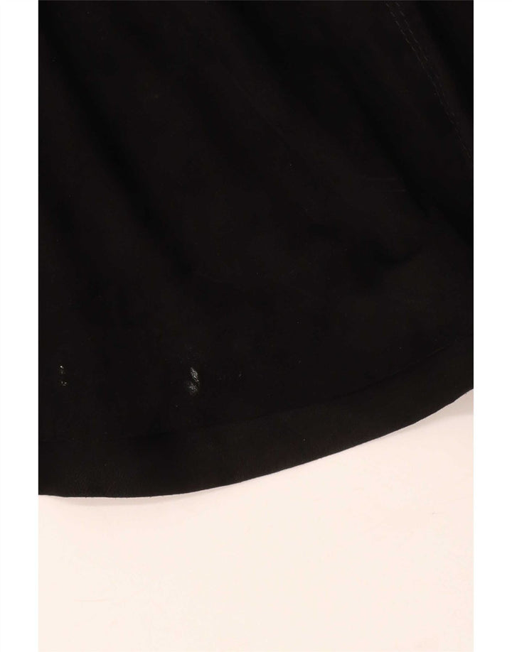 Vintage Damen Wildlederrock Small W26 Schwarzes Leder
