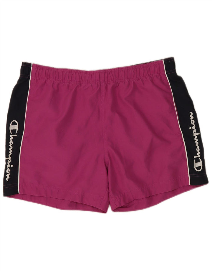 Champion Herren-Badeshorts mit Grafik, groß, lila, Farbblock-Polyester