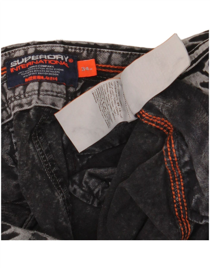 Superdry Herren-Jeansshorts W34 Large aus grauer Baumwolle