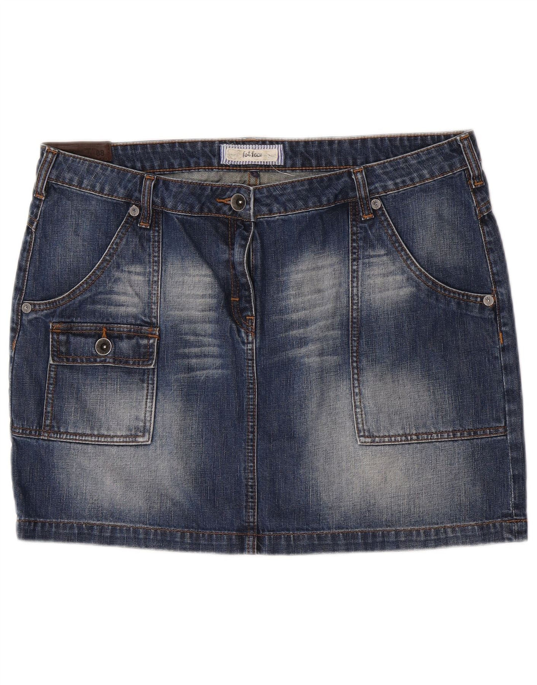 Fat Face Damen-Denim-Mini-Cargorock W36 XL, blaue Baumwolle