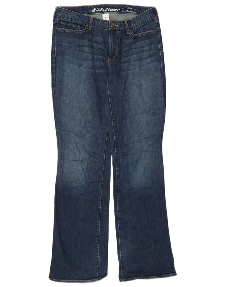 EDDIE BAUER Damen Curvy Bootcut Jeans US 10 Large W32 L32 Blau