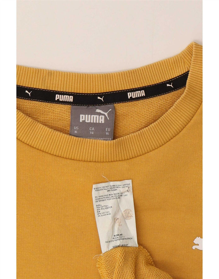 Puma Herren Regular Fit Sweatshirt Pullover XL Gelb Baumwolle