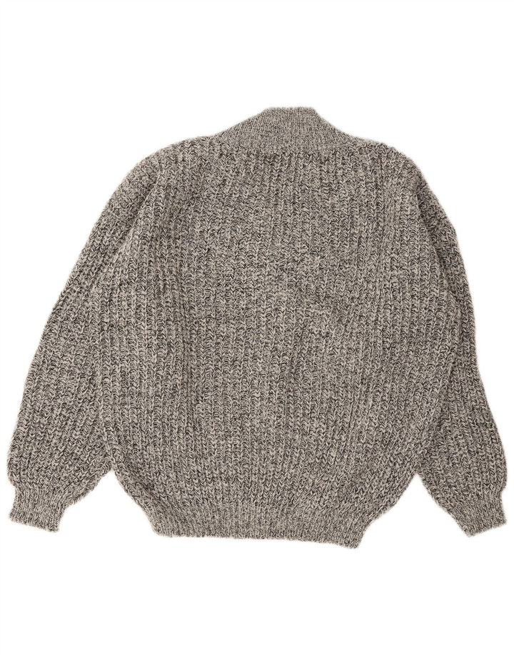 Vintage Herren Pullover mit V-Ausschnitt IT 50 Mittelgrau meliert