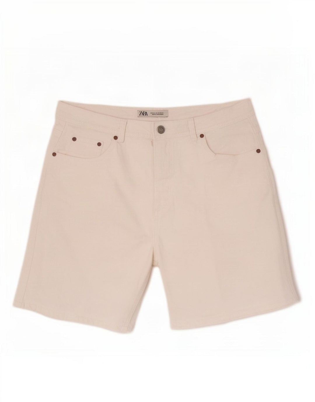 Zara Herren Jeansshorts EU 44 Large W34 Weiße Baumwolle