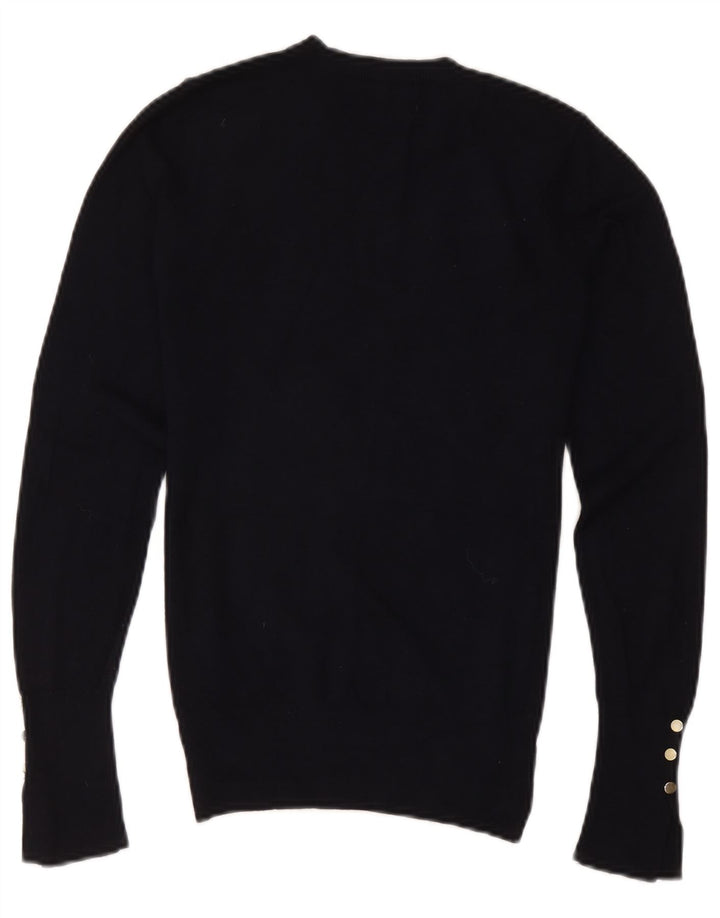 Zara Damen-Pullover mit Rundhalsausschnitt, UK 12, mittlere schwarze Viskose