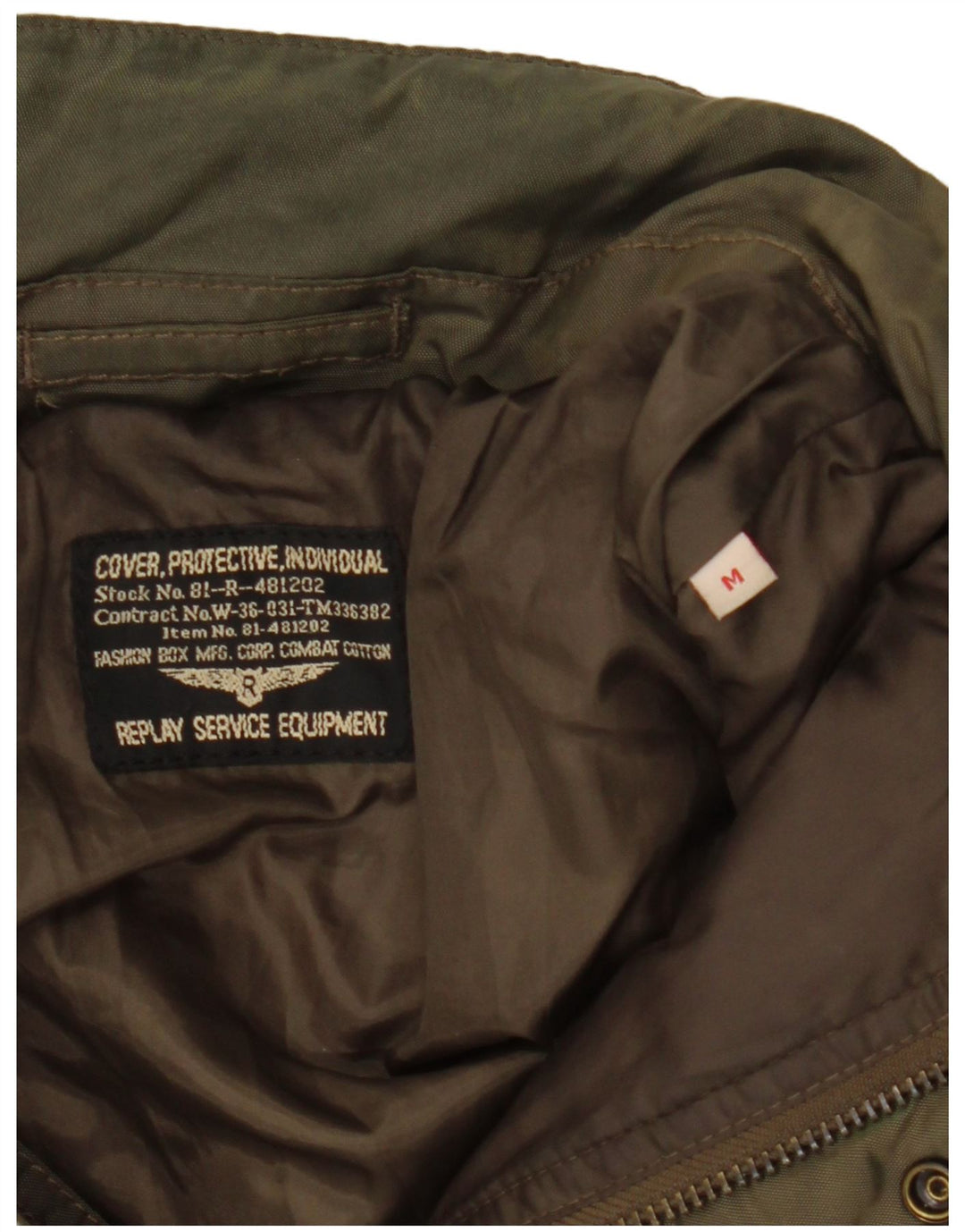 Replay Herren Wattierte Jacke UK 38 Medium Khaki Polyamid