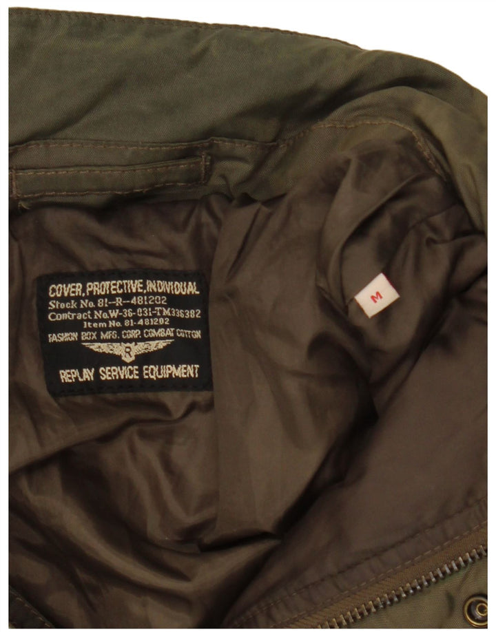 Replay Herren Wattierte Jacke UK 38 Medium Khaki Polyamid