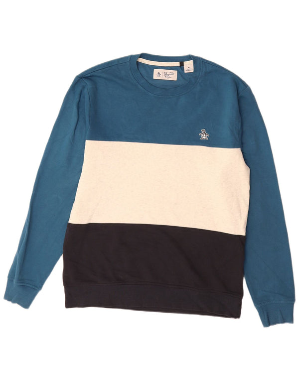 Penguin Herren-Sweatshirt, mittelgroß, mehrfarbig, gestreift, Baumwolle