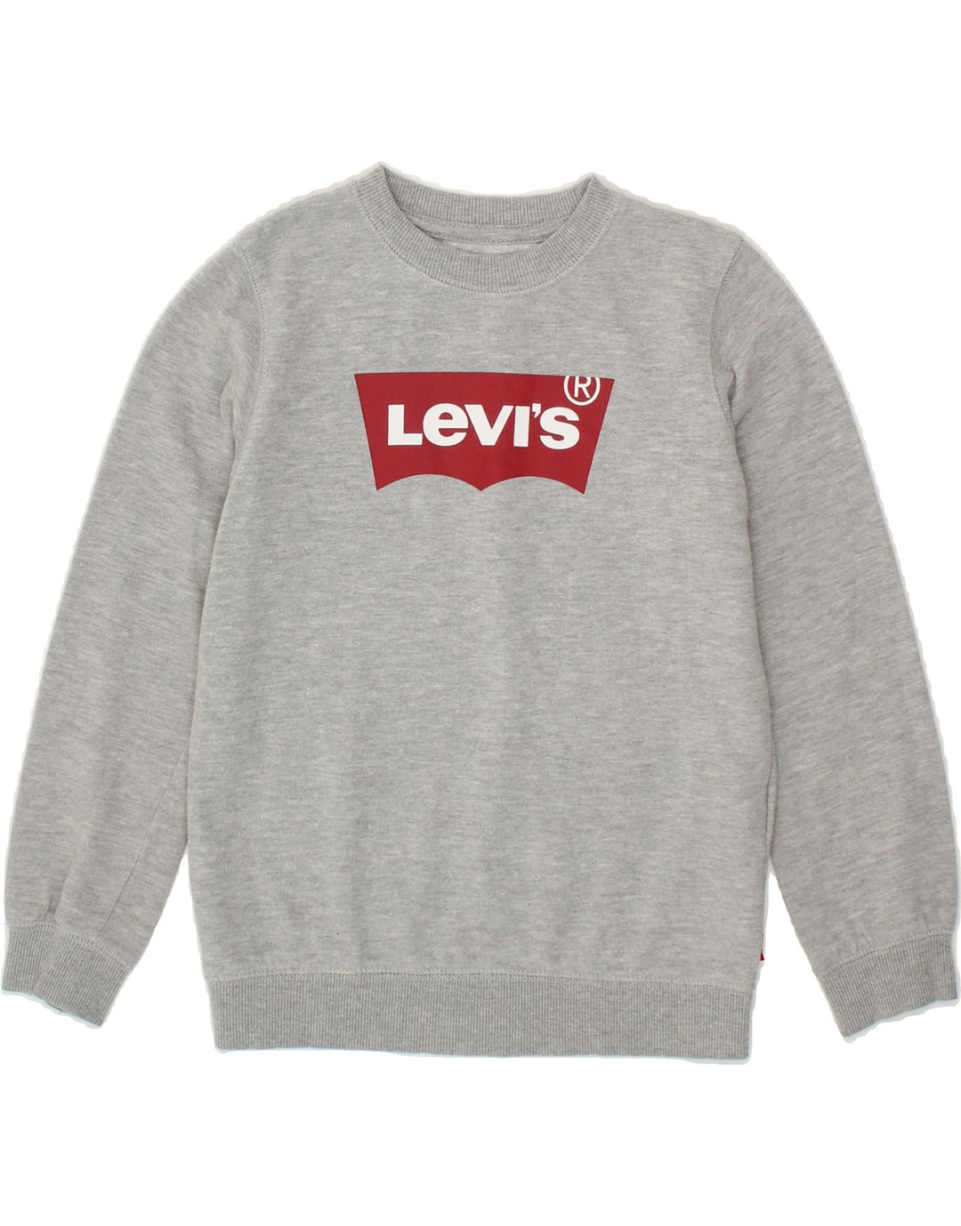 LEVI'S Boys Graphic Sweatshirt Jumper 7-8 Years Grey Cotton Vintage Levi's and Second-Hand Levi's from Messina Hembry 