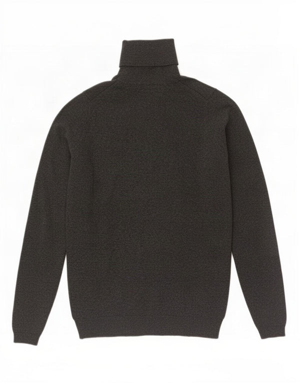 Zara Damen-Pullover mit Rollkragen, UK 12, mittelgraue Baumwolle