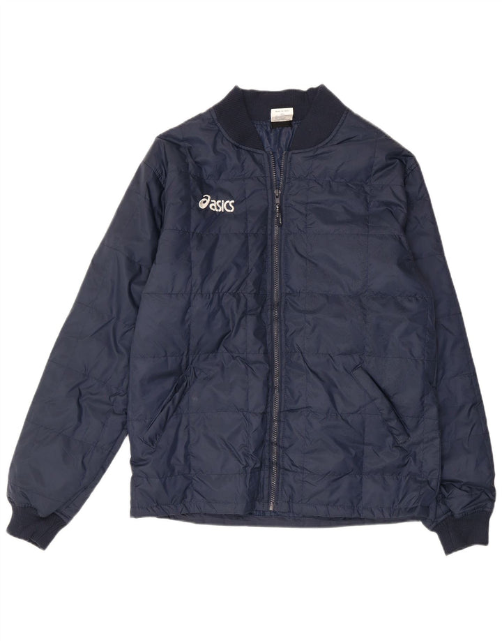 ASICS Mens Padded Jacket UK 38 Medium Navy Blue Polyamide