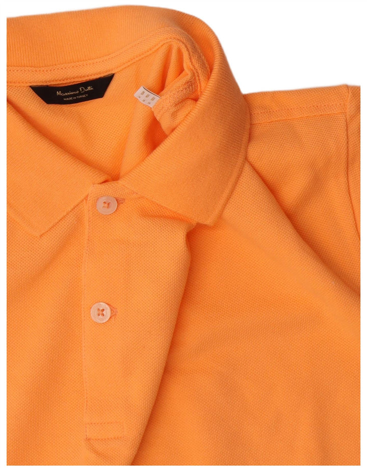 Massimo Dutti Herren Poloshirt Mittelorange Baumwolle