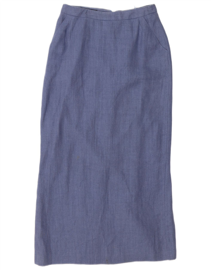 Monsoon 2-teiliges Rock-Set mit 3 Knöpfen für Damen, UK 10, Größe S, W26, blaues Leinen