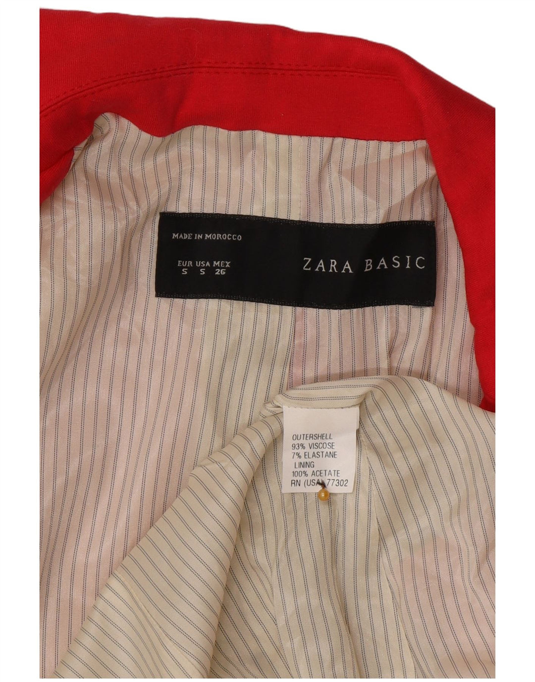 Zara Damen 1-Knopf-Blazerjacke UK 10 Kleine rosa Viskose