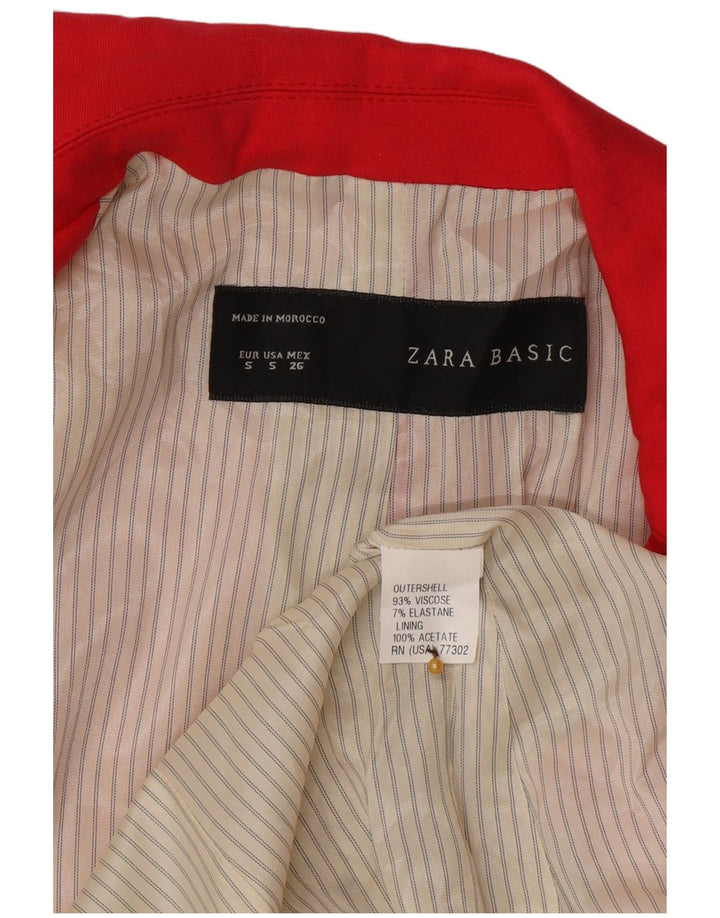 Zara Damen 1-Knopf-Blazerjacke UK 10 Kleine rosa Viskose